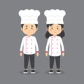 Couple Character Wearing Chef Uniform