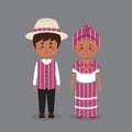 Couple Character Wearing Jamaica Traditional Dress