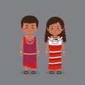 Couple Character Wearing Kenya Traditional Dress