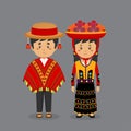 Couple Character Wearing Peru National Dress