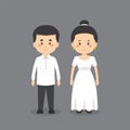 Couple Character Wearing Philippines Traditional Dress