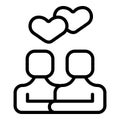 Couple charity icon outline vector. Donate event