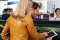 Couple checking shopping list Royalty Free Stock Photo