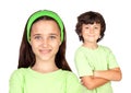 Couple of children with same clothes Royalty Free Stock Photo