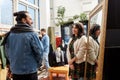 Couple choosing clothes at vintage clothing store Royalty Free Stock Photo