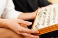 Couple choosing a ring at the jeweller Royalty Free Stock Photo