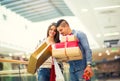 Couple with Christmas presents Royalty Free Stock Photo