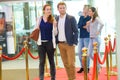 Couple in cinema lobby Royalty Free Stock Photo