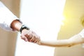 Couple clasp hand together Royalty Free Stock Photo