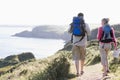 Couple on cliffside outdoors walking