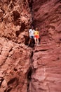 Couple climbing