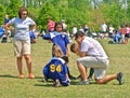 Couple Coaching Girls Soccer Royalty Free Stock Photo