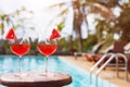 Couple of cocktails in luxurious beach hotel Royalty Free Stock Photo