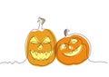 Couple of colored vector pumpkins in minimalism for Halloween Royalty Free Stock Photo