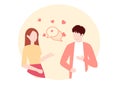 Couple communicates a lot, vector graphics