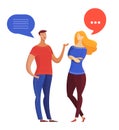 Couple communication, dialog vector illustration