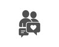 Couple communication icon. Love chat symbol.
