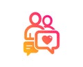 Couple communication icon. Love chat symbol. Vector