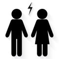 Couple conflict icon vector