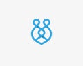 Couple connection partnership vector icon logotype. Team cooperation logo design.