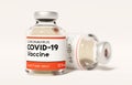 A Couple of Container Vials of A Covid-19 Coronavirus Vaccine