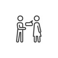 Couple conversation line icon