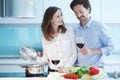 Couple cooking dinner Royalty Free Stock Photo