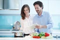 Couple cooking dinner Royalty Free Stock Photo