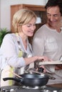 Couple cooking dinner Royalty Free Stock Photo