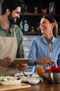 Couple cooking food happiness hobby liefstyle concept