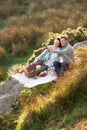 Couple on country picnic Royalty Free Stock Photo