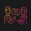 Couple criticizing each other gradient vector icon for dark theme