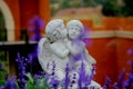 Couple cupid statue kissing Royalty Free Stock Photo