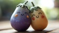 couple of cute hugging eggplants, hug day, banner