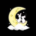 couple cute rabbit vector illustration design Royalty Free Stock Photo