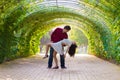 Couple dance in the green tunnel Royalty Free Stock Photo