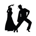 Couple dance vector art silhouette