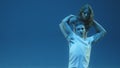 Couple of dancers dance with passion in music video, acrobatic dancing, man and woman, art of callisthenics, Full HD 25