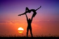 Couple dancers at sunset