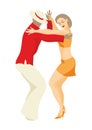 Couple dances a salsa