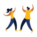 Couple Dancing - Amazing vector flat illustration of people dancing suitable for mobile apps, website, and illustration in general