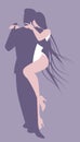 Couple dancing argentinian tango. Vector Illustration