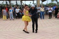 Couple dancing at a festival in Miami