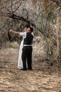 Couple Dancing in Forest Royalty Free Stock Photo