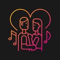 Couple dancing gradient vector icon for dark theme