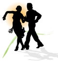 Latin dance vector couple dancers dancing people woman dancing tango salsa dancer man party isolated music silhouette ballroom fun Royalty Free Stock Photo