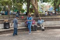 Couple dancing in the miguel de cervantes saavedra park in david panama