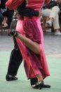 Couple dancing a passionate tango in the street Royalty Free Stock Photo