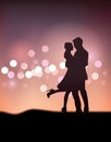 Couple Dancing Silhouette Illustration