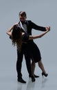 Couple dancing social danse kizomba or bachata or semba Royalty Free Stock Photo